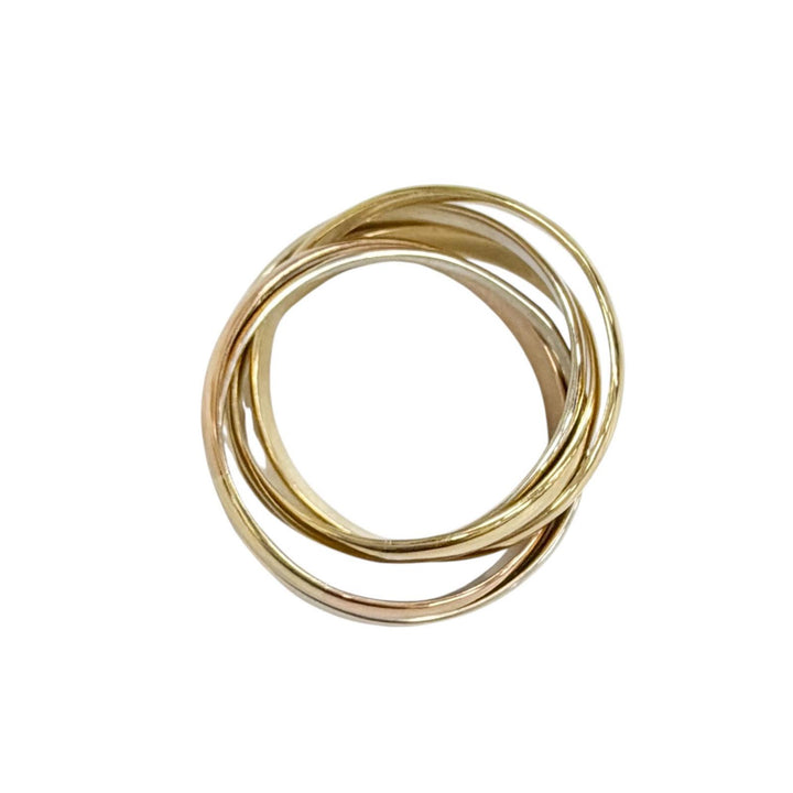 美品△Cartier カルティエ O1403B トリニティ 5連 リング 指輪 750(YG×PG×WG) 50 （実寸JP16号相当）ゴールド 重量8.26g レディース