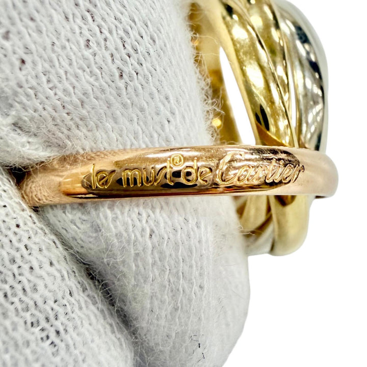 美品△Cartier カルティエ O1403B トリニティ 5連 リング 指輪 750(YG×PG×WG) 50 （実寸JP16号相当）ゴールド 重量8.26g レディース