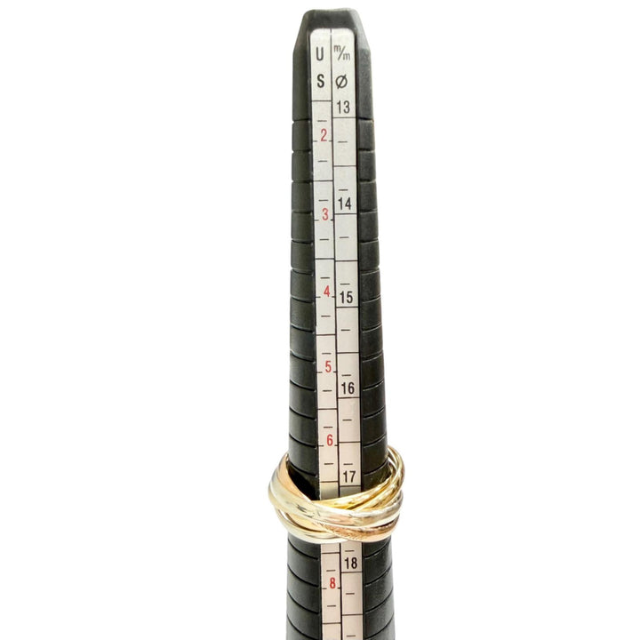 美品△Cartier カルティエ O1403B トリニティ 5連 リング 指輪 750(YG×PG×WG) 50 （実寸JP16号相当）ゴールド 重量8.26g レディース