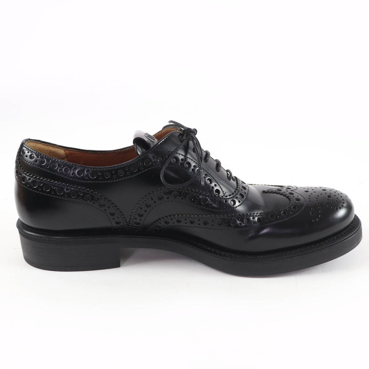 極美品☆Churchs Miu Miu チャーチ ミュウミュウ 5E038E ウイングチップ オックスフォード レザーシューズ ブラック 39 伊製 レディース