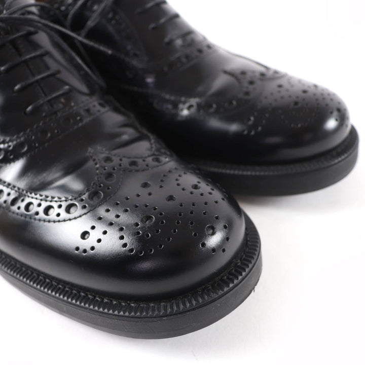 極美品☆Churchs Miu Miu チャーチ ミュウミュウ 5E038E ウイングチップ オックスフォード レザーシューズ ブラック 39 伊製 レディース
