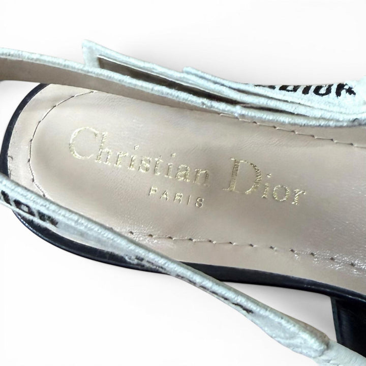 美品★Christian Dior クリスチャンディオール KCB384TFLS900 J’ADIOR レザー使い スリングバック フラット パンプス 36 箱付