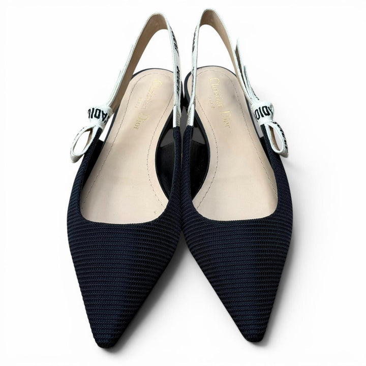 美品★Christian Dior クリスチャンディオール KCB384TFLS900 J’ADIOR レザー使い スリングバック フラット パンプス 36 箱付