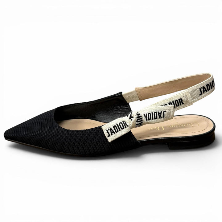 美品★Christian Dior クリスチャンディオール KCB384TFLS900 J’ADIOR レザー使い スリングバック フラット パンプス 36 箱付