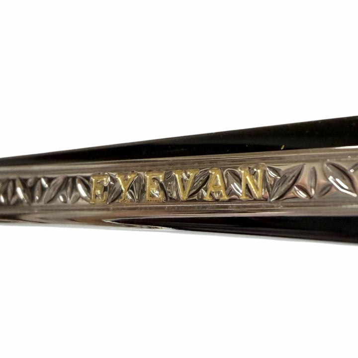 極美品▼EYEVAN アイヴァン Berman ボストン メガネ 眼鏡 アイウェア ブラック シルバー 46□22-145 度入り 日本製 メンズ 箱・保存袋付