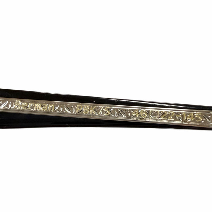 極美品▼EYEVAN アイヴァン Berman ボストン メガネ 眼鏡 アイウェア ブラック シルバー 46□22-145 度入り 日本製 メンズ 箱・保存袋付