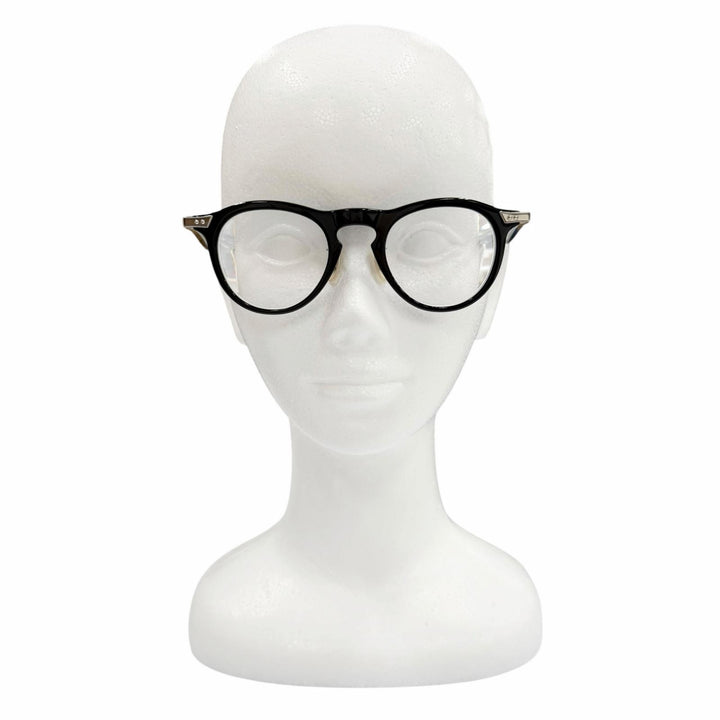 極美品▼EYEVAN アイヴァン Berman ボストン メガネ 眼鏡 アイウェア ブラック シルバー 46□22-145 度入り 日本製 メンズ 箱・保存袋付