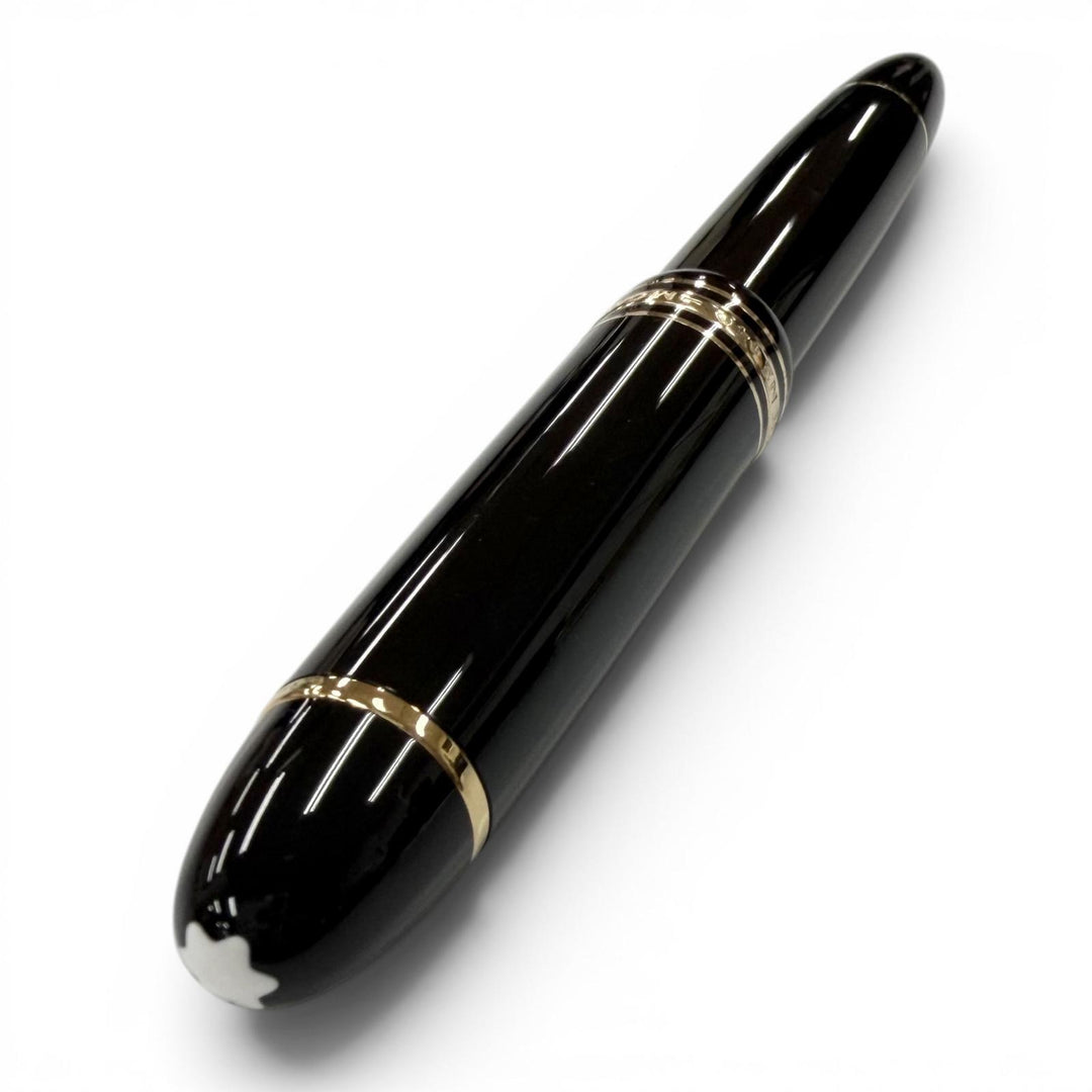 極美品□MONTBLANC モンブラン マイスターシュテュック 149 ペン先18K EFニブ キャップ式 万年筆 ブラック ゴールド ドイツ製 メンズ
