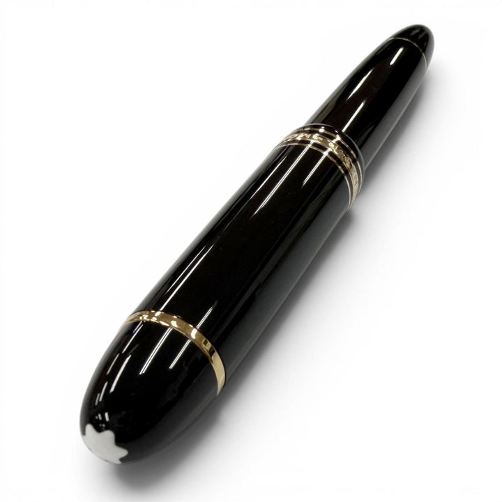 極美品□MONTBLANC モンブラン マイスターシュテュック 149 ペン先18K EFニブ キャップ式 万年筆 ブラック ゴールド ドイツ製 メンズ