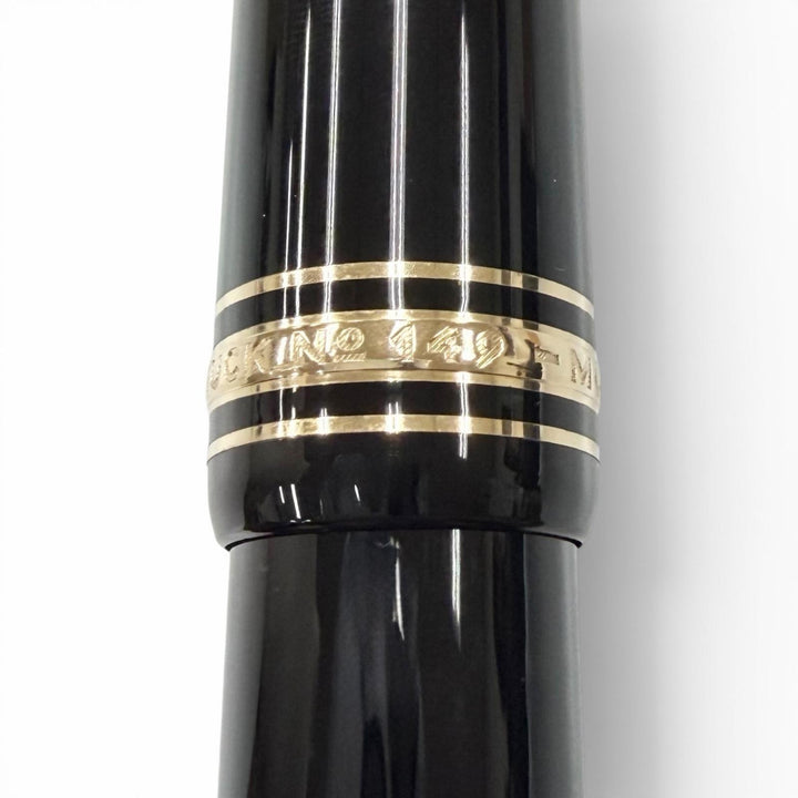 極美品□MONTBLANC モンブラン マイスターシュテュック 149 ペン先18K EFニブ キャップ式 万年筆 ブラック ゴールド ドイツ製 メンズ