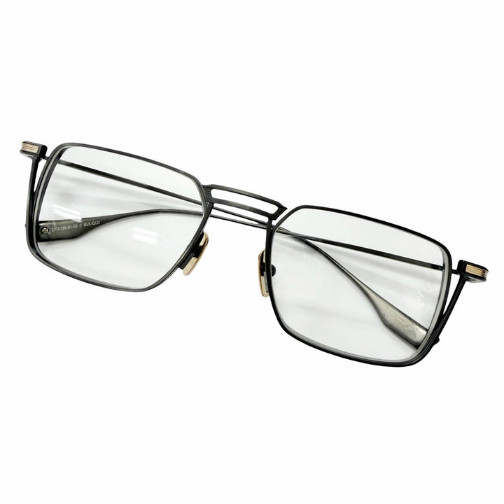 極美品□DITA ディータ DTX125 LINDSTRUM スクエアフレーム メガネ 眼鏡 アイウェア ブラック ゴールド 51□20-140 日本製 定価123200円