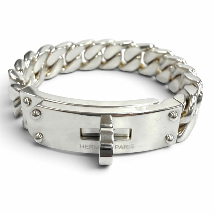 極美品★HERMES エルメス 2022年製 ケリーグルメットGM AG925 ブレスレット アクセサリー シルバー イタリア製 重量72.4g レディース