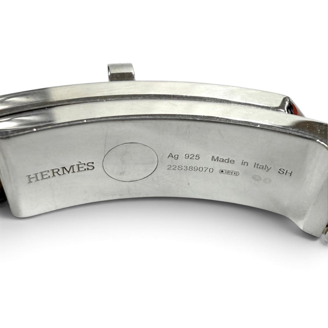 極美品★HERMES エルメス 2022年製 ケリーグルメットGM AG925 ブレスレット アクセサリー シルバー イタリア製 重量72.4g レディース