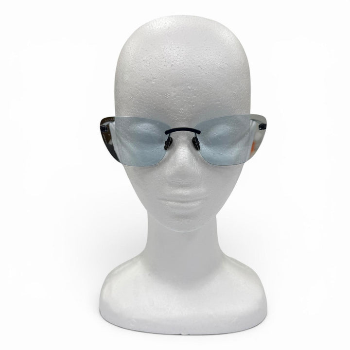 良品☆CHANEL シャネル 4286-ST ココマーク キャッツアイ ツーポイント リムレス シェイプ サングラス ネイビー 57□17 140 定価138600円
