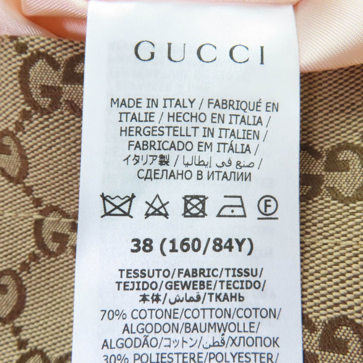 未使用品☆GUCCI グッチ 682302 ホースビット金具ウェブラインベルト付 GGキャンバス ジャケット ブラウン系 38 正規品 レディース