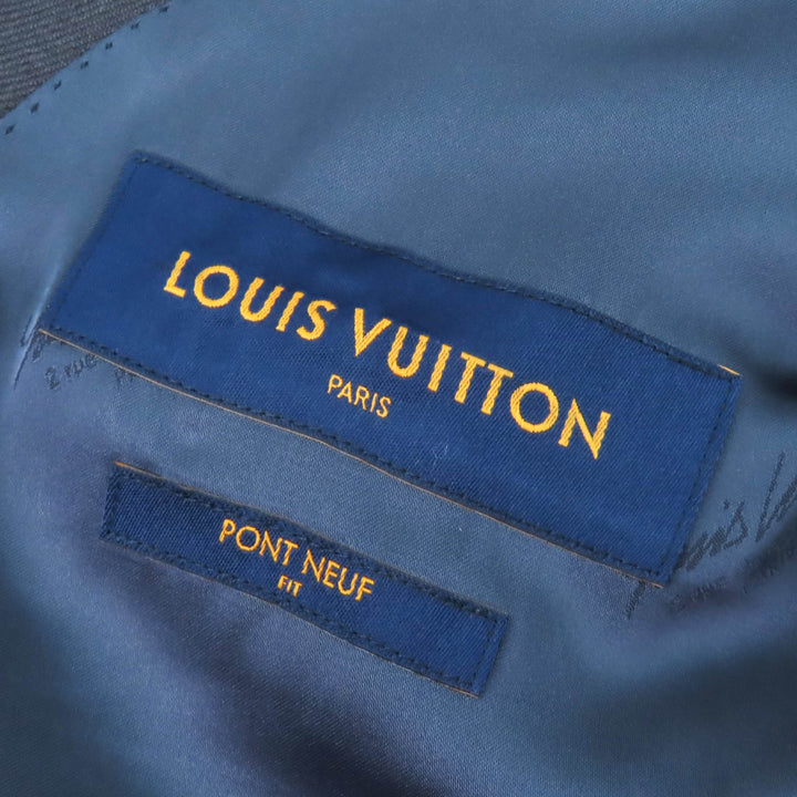 未使用△LOUIS VUITTON ルイヴィトン 23AW 1AFW57 ダブルブレステッドカシミヤアンドウールブレンドポンヌフジャケット グレー 44 正規品