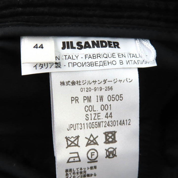極美品△JIL SANDER+ ジルサンダープラス JPUT311055 コットン100％ コーデュロイパンツ フルレングスパンツ ブラック 44 伊製 正規品