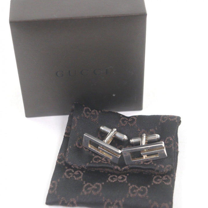 良品□GUCCI グッチ SV925 Gスクエア アクセサリー カフスボタン カフリンクス シルバー 箱・保存袋付き イタリア製 総重量11.57g メンズ