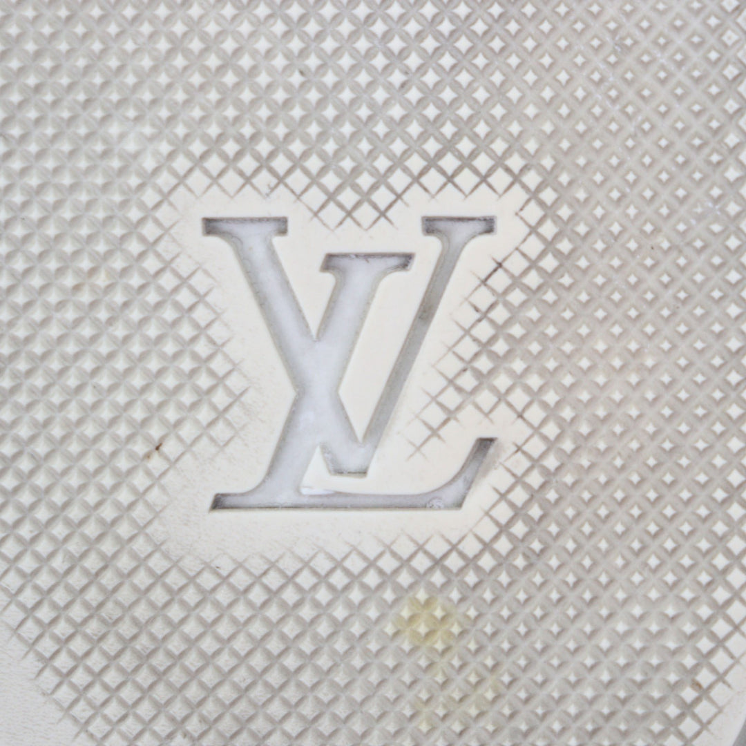 美品▼LOUIS VUITTON KANYE WEST ルイヴィトン カニエウエスト DONS ドンズ レザー LVロゴ スニーカー グレー 7 イタリア製 メンズ　