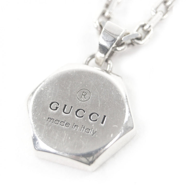 美品□GUCCI グッチ 779175 トレードマーク エングレービング AG925 オクタゴン チェーンネックレス シルバー イタリア製 総重量23.26g