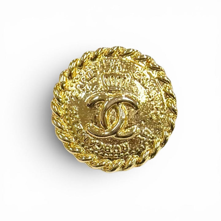 美品★CHANEL シャネル ヴィンテージ ココマーク クラウン ビッグボタン 6個セット ボタン ゴールド レディース