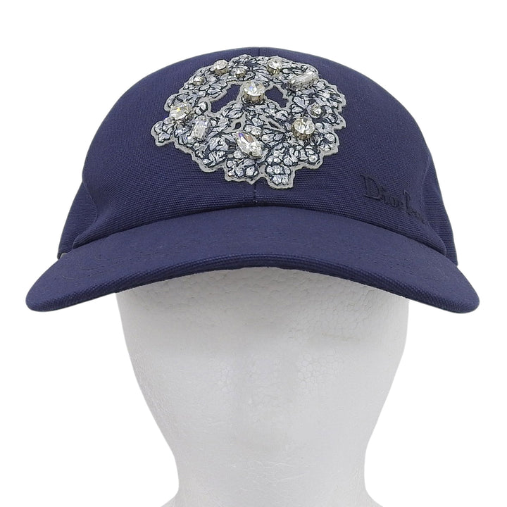 未使用品▲Christian Dior クリスチャンディオール DENIM TEAR 2023年製 383C911H4511 DIOR TEARS ビジュー装飾 ベースボールキャップ M