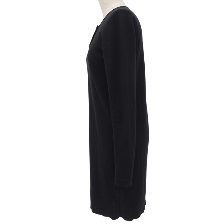 美品▲TOM FORD トムフォード 2019年製 カシミヤ シルク ロゴボタン付 ロングスリーブ ニット ワンピース ブラック XS イタリア製