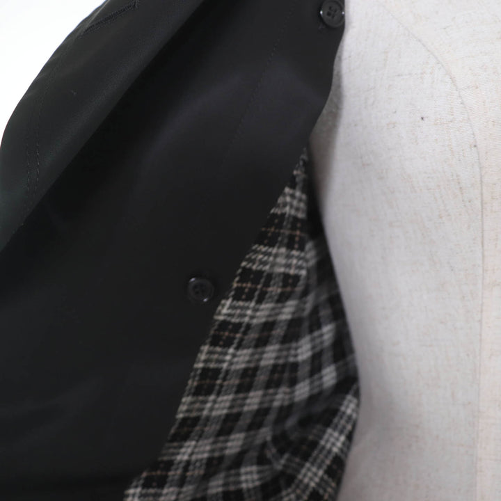 美品☆BURBERRY BLUE LABEL バーバリーブルーレーベル 裏地チェック柄 ウールライナー付 トレンチコート ブラック 38 正規品 レディース