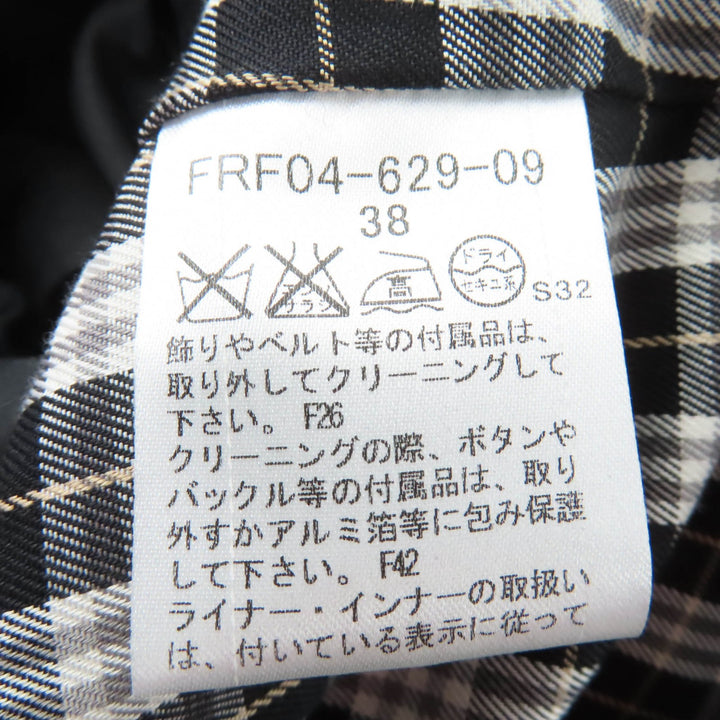 美品☆BURBERRY BLUE LABEL バーバリーブルーレーベル 裏地チェック柄 ウールライナー付 トレンチコート ブラック 38 正規品 レディース