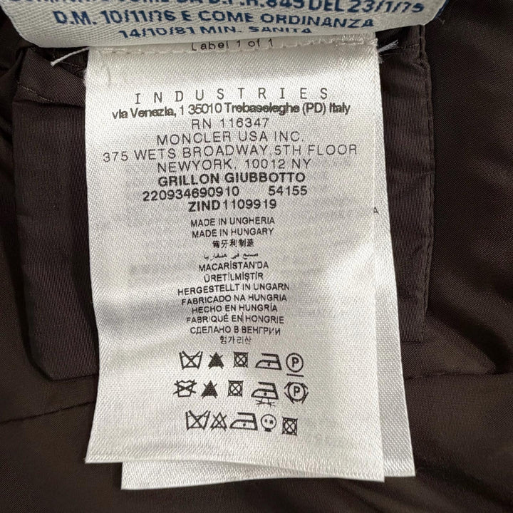 極美品◇MONCLER モンクレール GRILLON 滝沢眞規子着 レザー使い トグルボタン ラクーンファー付 ダウンジャケット 茶 0 レディース
