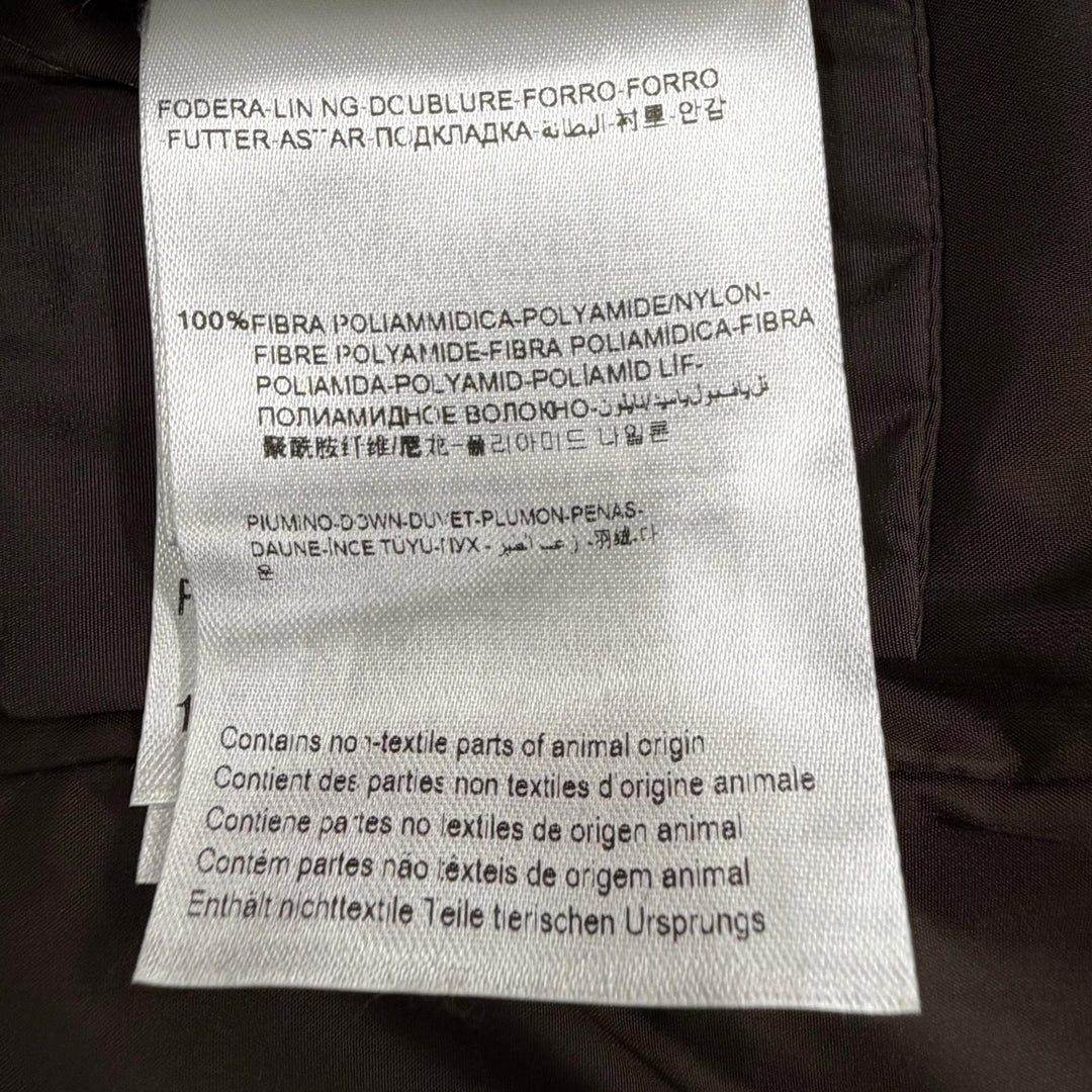 極美品◇MONCLER モンクレール GRILLON 滝沢眞規子着 レザー使い トグルボタン ラクーンファー付 ダウンジャケット 茶 0 レディース