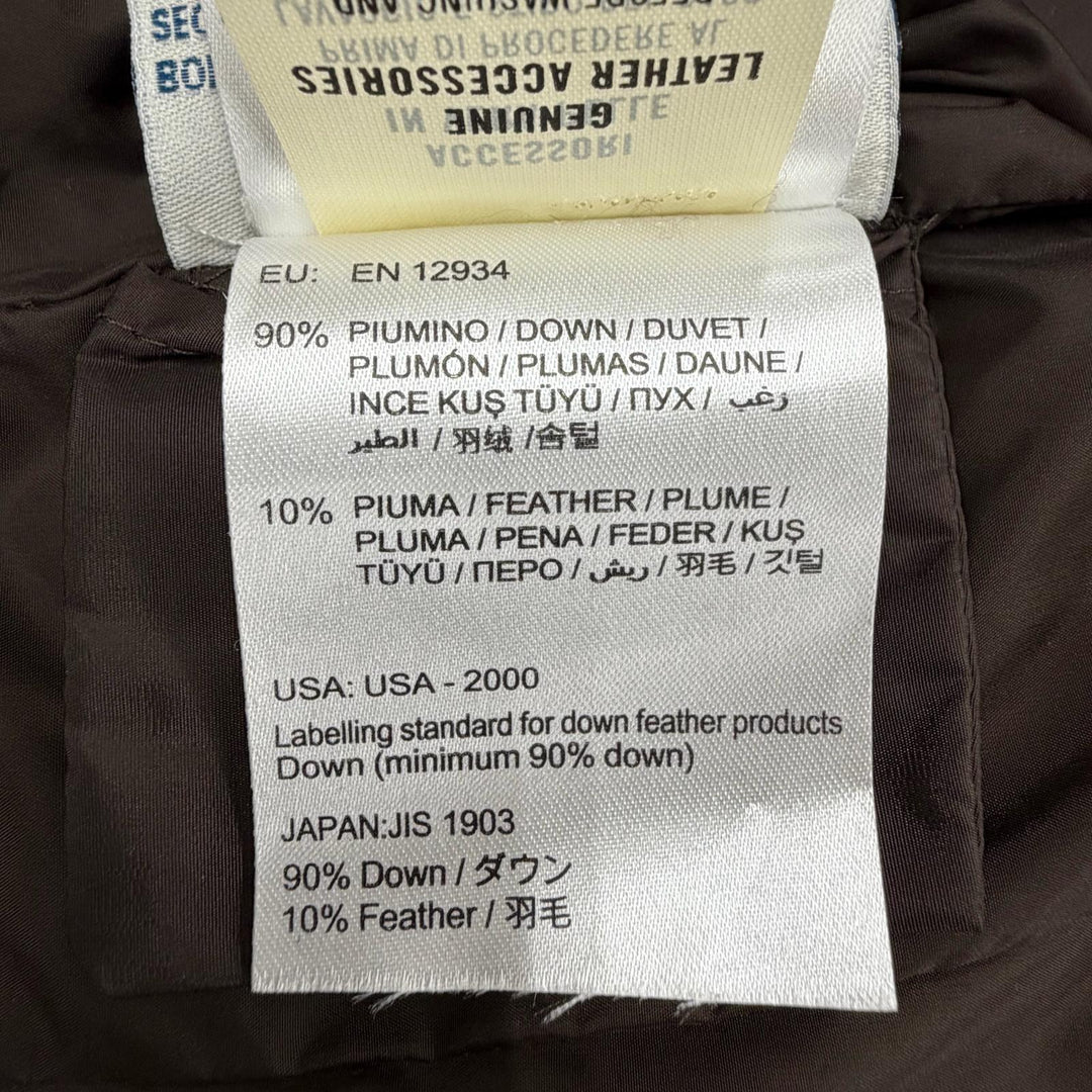 極美品◇MONCLER モンクレール GRILLON 滝沢眞規子着 レザー使い トグルボタン ラクーンファー付 ダウンジャケット 茶 0 レディース