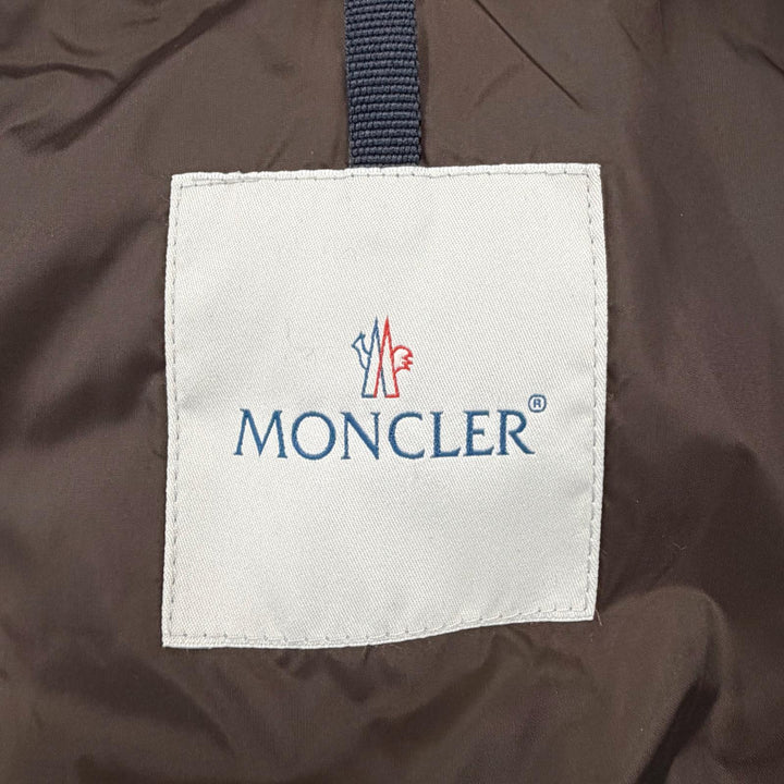 極美品◇MONCLER モンクレール GRILLON 滝沢眞規子着 レザー使い トグルボタン ラクーンファー付 ダウンジャケット 茶 0 レディース