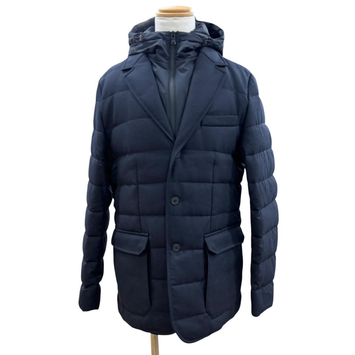 美品▼MONCLER モンクレール VERNOUX ヴェルヌ ウール フーデッド レイヤードデザイン テーラード ダウンジャケット 希少大きいサイズ5