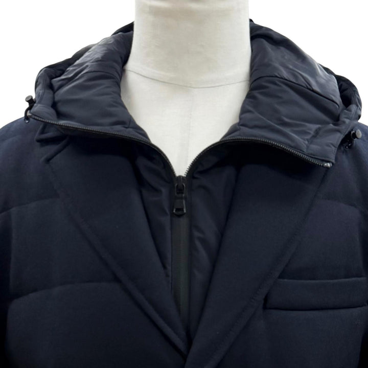 美品▼MONCLER モンクレール VERNOUX ヴェルヌ ウール フーデッド レイヤードデザイン テーラード ダウンジャケット 希少大きいサイズ5