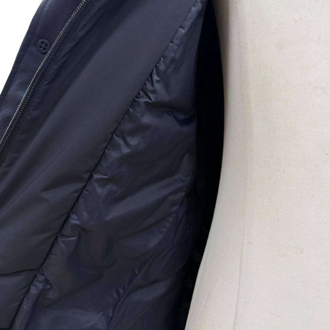 美品▼MONCLER モンクレール VERNOUX ヴェルヌ ウール フーデッド レイヤードデザイン テーラード ダウンジャケット 希少大きいサイズ5