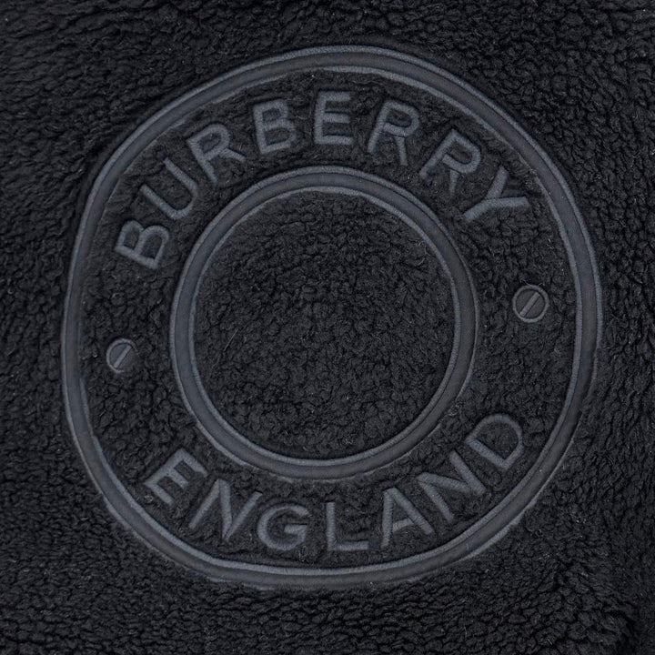 極美品★BURBERRY バーバリー 8046581 ウール カシミヤ混 フード付 リングロゴ 比翼仕立て コート ブラック 38 正規品 レディース