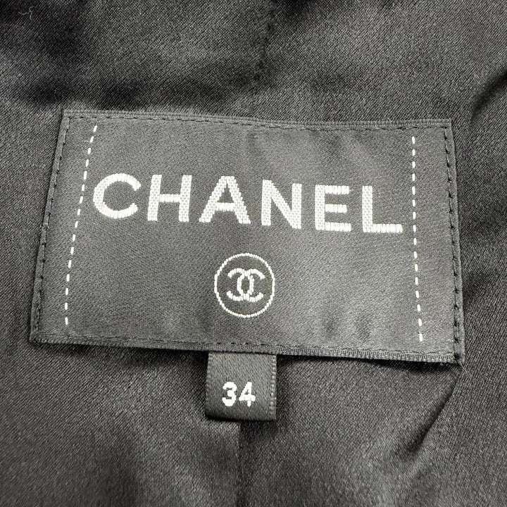 極美品☆CHANEL シャネル 2023年製 P75846 カシミヤ シルク混 ココマークボタン チェスターコート ブラック ネイビー 34 仏製 正規品