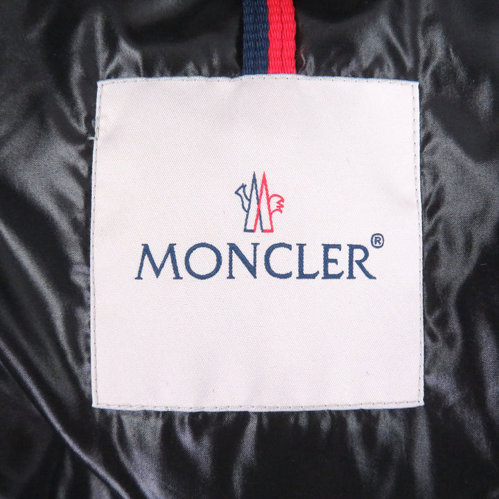 美品□MONCLER モンクレール WILSON GIUBBOTTO ロゴ総柄 ワッペン フーデッド ダウンジャケット ブラック 1 ブルガリア製 正規品 メンズ