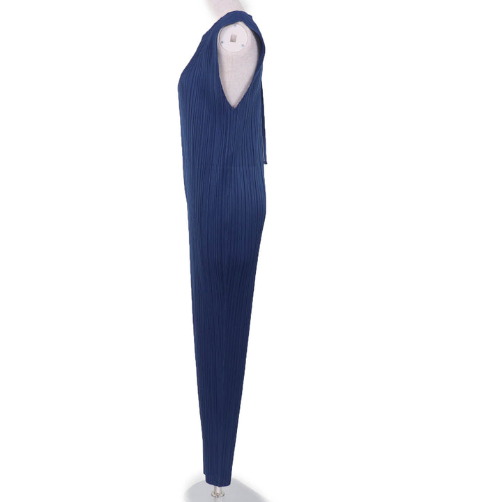 極美品☆PLEATS PLEASE プリーツプリーズ イッセイミヤケ PP41JI116 オールインワン ジャンプスーツ ツナギ ブルー 5 正規品 レディース