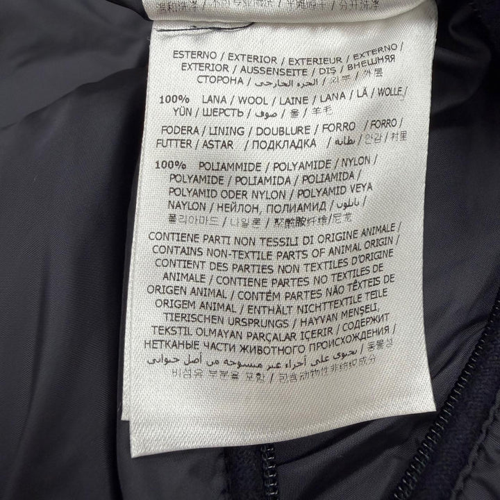 良品▼MONCLER モンクレール LABASTIDE ロゴワッペン付き フーデッド ダブルジップアップ ダウンジャケット ネイビー グレー 4 メンズ