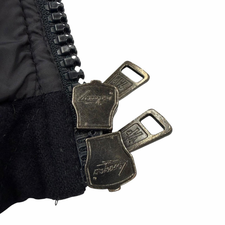 良品▼MONCLER モンクレール LABASTIDE ロゴワッペン付き フーデッド ダブルジップアップ ダウンジャケット ネイビー グレー 4 メンズ