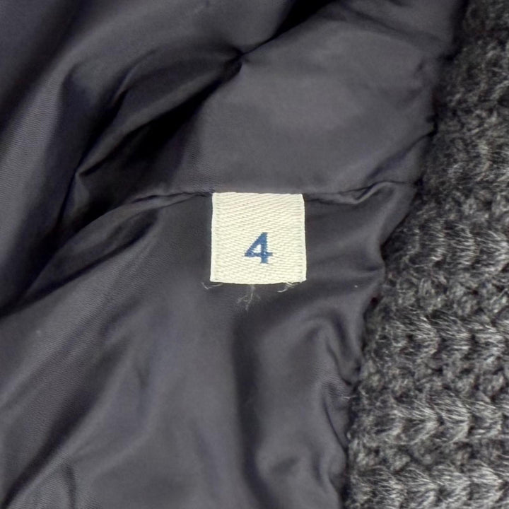良品▼MONCLER モンクレール LABASTIDE ロゴワッペン付き フーデッド ダブルジップアップ ダウンジャケット ネイビー グレー 4 メンズ