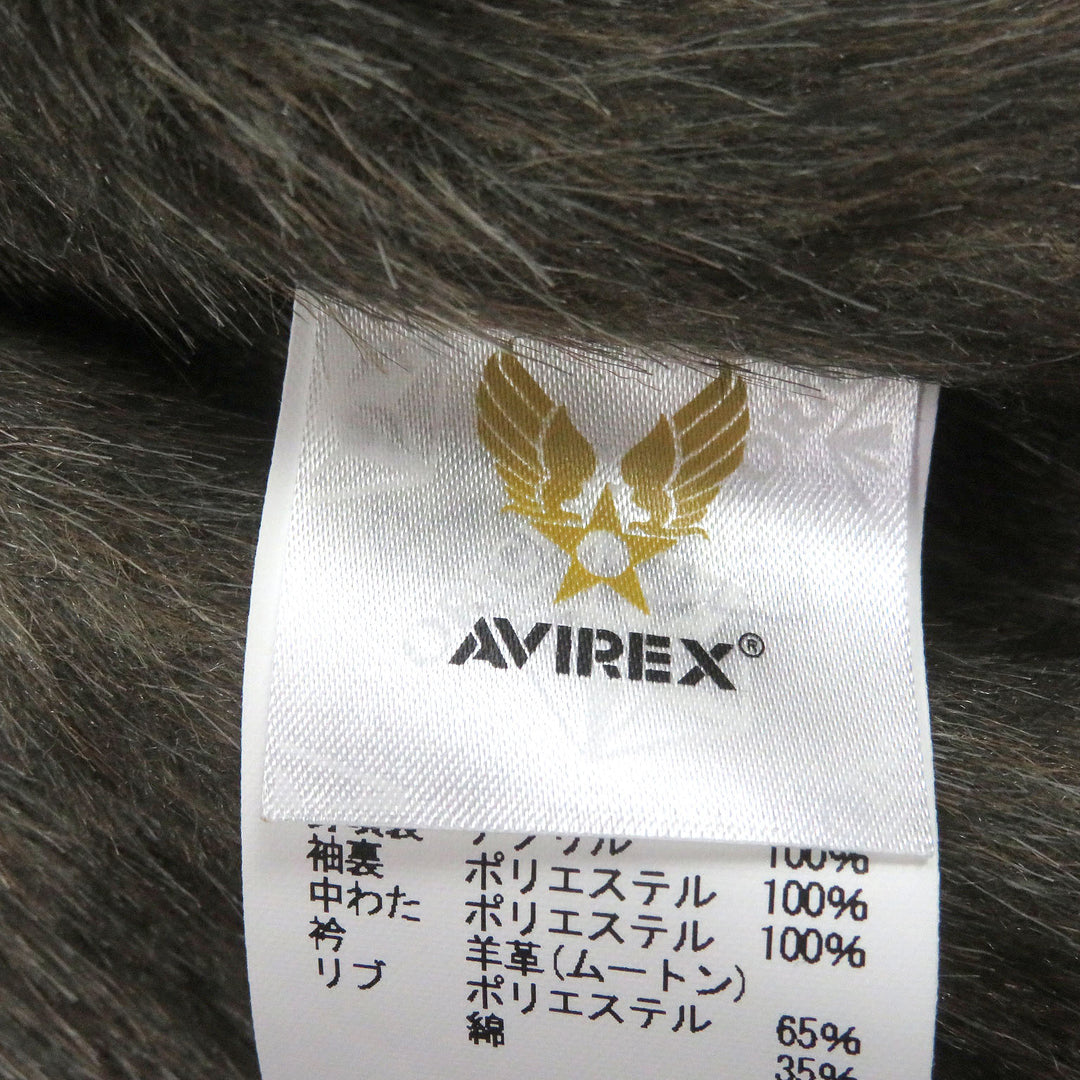 未使用品□AVIREX アヴィレックス 6182174 N-1 襟ムートン デッキジャケット ボンバージャケット フライトジャケット ベージュ L 正規品