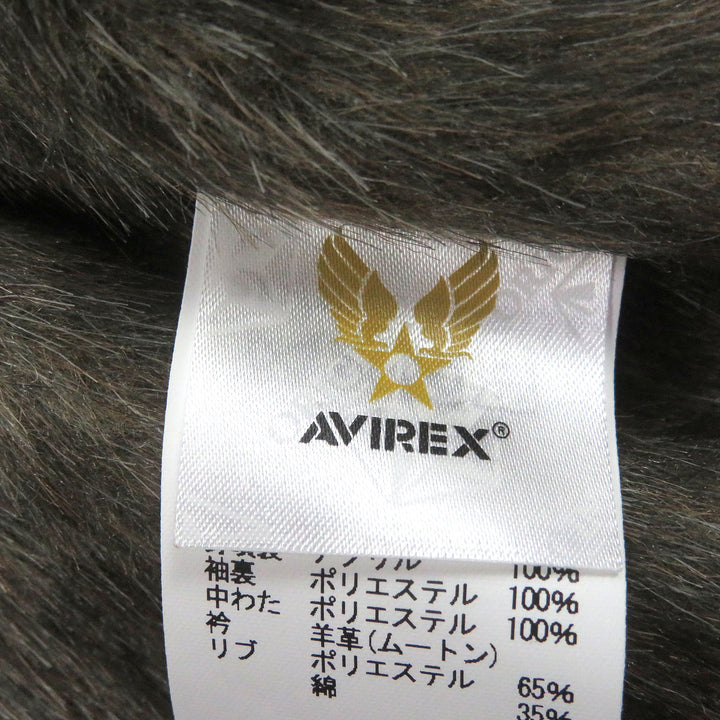 未使用品□AVIREX アヴィレックス 6182174 N-1 襟ムートン デッキジャケット ボンバージャケット フライトジャケット ベージュ L 正規品