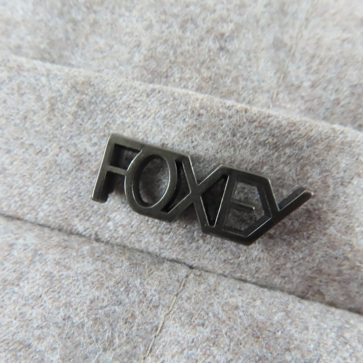 極美品☆FOXEY フォクシー 28968 ウール カシミヤ混 ロゴプレート付 襟チンチラ ZIP UP ダウンベスト ブラウン 40 正規品 レディース