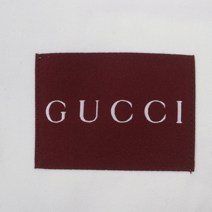 極美品▼GUCCI グッチ 793666 ウェブライン ウール100% ロゴ入りボタン ダブルブレスト ピーコート ネイビー 50 ハンガー付き 正規品