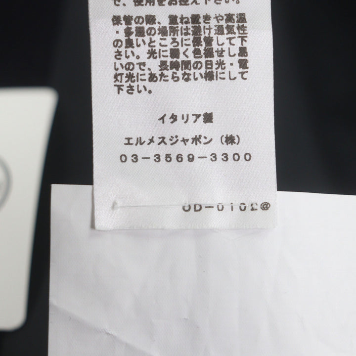 未使用品▼HERMES エルメス カシミヤ100% レザーパイピング 比翼仕立て シングルチェスターコート ネイビー 58 イタリア製 正規品 メンズ