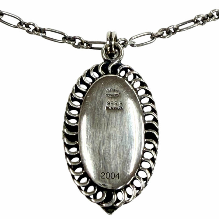 美品◇Georg Jensen ジョージジェンセン 925 オニキス 2004 ネックレス ペンダント シルバー ブラック 重量10.38g レディース 箱付き