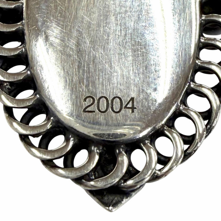 美品◇Georg Jensen ジョージジェンセン 925 オニキス 2004 ネックレス ペンダント シルバー ブラック 重量10.38g レディース 箱付き